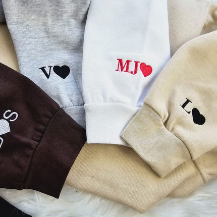 Personalised Matching Hoodie, Embroidered Roman Numeral Hoody, Custom Anniversary Initial Couple Matching Jumper, Relationship Gift for GF