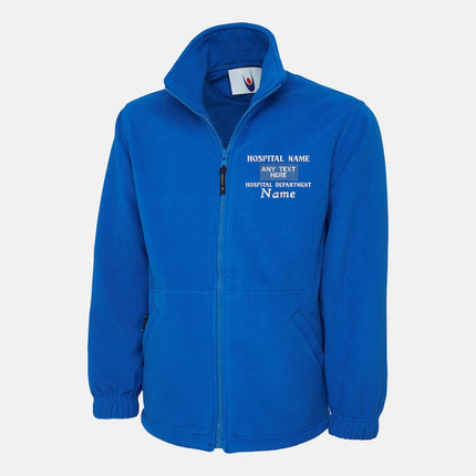 Personalised Embroidered Medical Fleece Jacket, Hospital/Department CUSTOM TEXT Logo Monogramed Jacket, Healthcare Staff Nurses Doctors Top