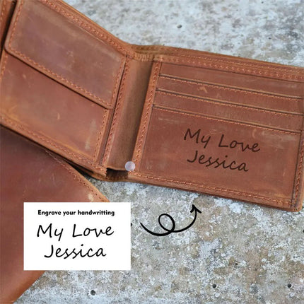 Custom Photo Leather Wallet for Mens, Personalised Photo Engraving Leather Wallet