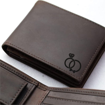 Personalised Engraved Leather Wallet, Custom Photo Portrait Wallet, Mens Wallet