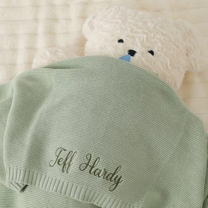 Custom Baby Name Blanket, Embroidered New Born Baby Blanket, Baby Shower Gift