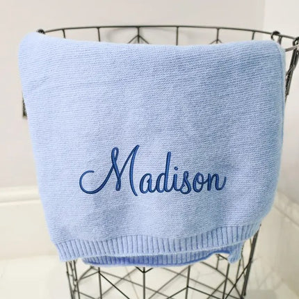 Custom Baby Name Blanket, Embroidered New Born Baby Blanket, Baby Shower Gift