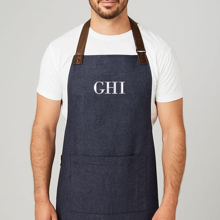 Custom Embroidered Monogram Apron for Women & Men, Personalised Initial Cooking Apron, Kitchen Gift for Chef, BBQ Chef Apron, Baking Present