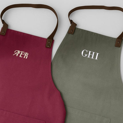 Custom Embroidered Monogram Apron for Women & Men, Personalised Initial Cooking Apron, Kitchen Gift for Chef, BBQ Chef Apron, Baking Present
