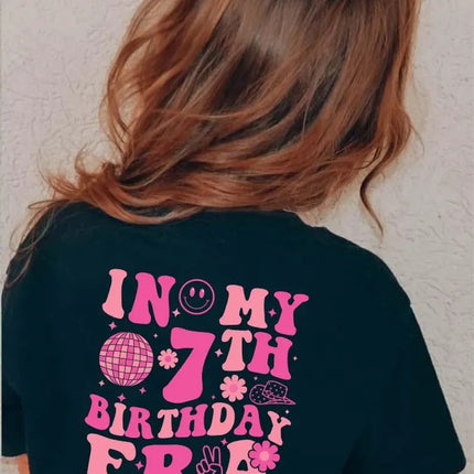 In My Birthday Era Personalised Age T-Shirt, 7th Birthday Shirt, Birthday Girl Tops