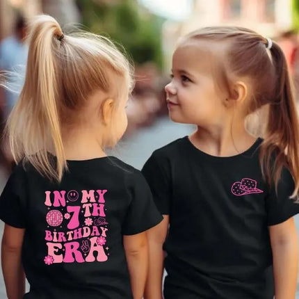 In My Birthday Era Personalised Age T-Shirt, 7th Birthday Shirt, Birthday Girl Tops