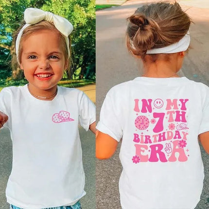 In My Birthday Era Personalised Age T-Shirt, 7th Birthday Shirt, Birthday Girl Tops