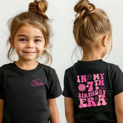 In My Birthday Era Personalised Age T-Shirt, 7th Birthday Shirt, Birthday Girl Tops