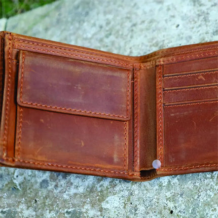 Custom Leather Wallet for Mens, Personalised Leather Engraved Monogram Wallet