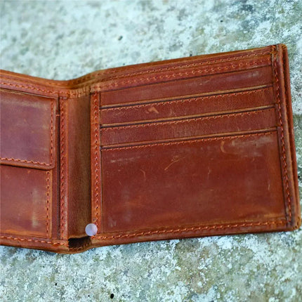 Custom Leather Wallet for Mens, Personalised Leather Engraved Monogram Wallet