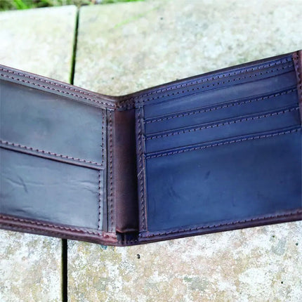 Custom Leather Wallet for Mens, Personalised Leather Engraved Monogram Wallet