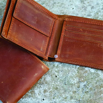 Custom Leather Wallet for Mens, Personalised Leather Engraved Monogram Wallet