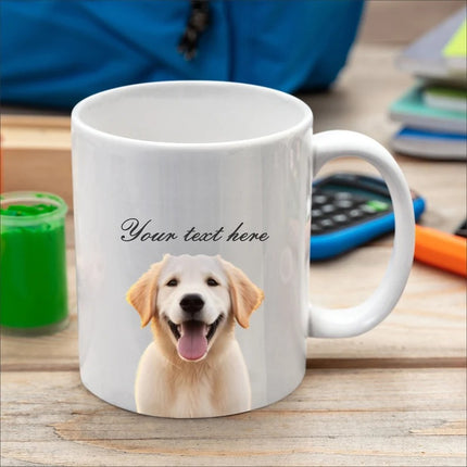 Custom Pet Portrait Photo Mug, Dog Photo and Name Printed Coffee Mug