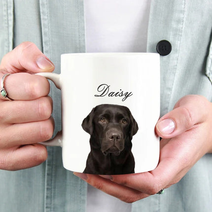 Custom Pet Portrait Photo Mug, Dog Photo and Name Printed Coffee Mug
