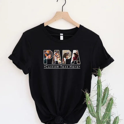 Personalized Father's Day Shirt for Dad, Custom Family Photo Dad T Shirt, Father's Day Gift for Grandpa, Dad Birthday Tee Tops, Gift for Him