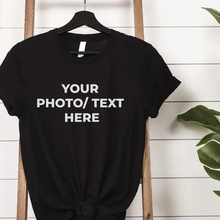 Custom Family Photo Printed T-Shirt, Personalised Text/Photo Matching Shirts, Add Your Designs Here Adults Tops, Customised Logo Print Shirt