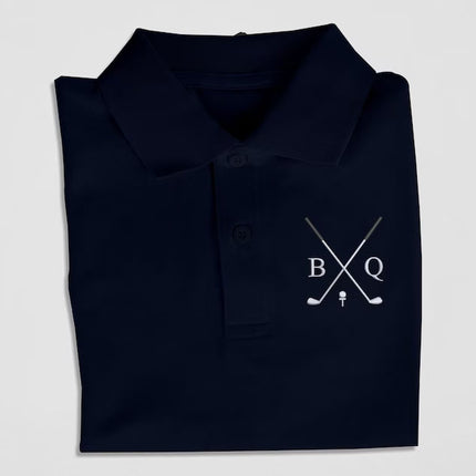 Customised Mens Polo Shirt, Golf Embroidery Polo Tee Shirt, Personalised Initials Monogrammed Matching Tshirt, Golfer Lover Gift for Husband