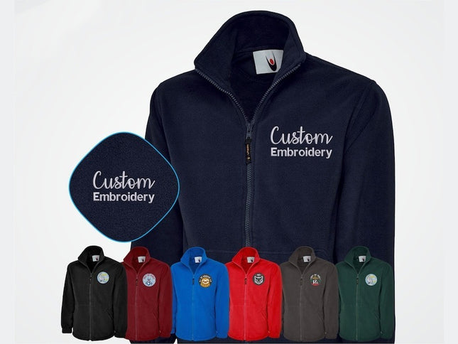 Custom Embroidered Fleece Jacket, Personalised Logo/Design Full Zip Jackets, Your Text Here Women Jacket, Nursing Tops, Special Gift for Her