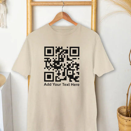 Custom QR Code Scan T-Shirt, Your Text And URL Link Printed Graphic Tees, Comfort Colors Unisex Top, Social Media QR Code Marketing Shirt