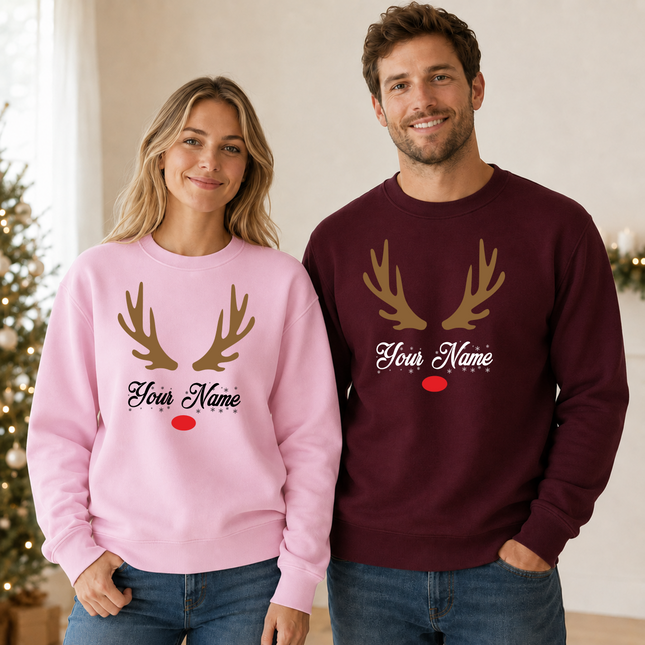 Custom Christmas Sweatshirt, Personalised Name Family Matching Sweater, Christmas Monogram Printed Jumper, Christmas Eve Party Comfy Outfits
