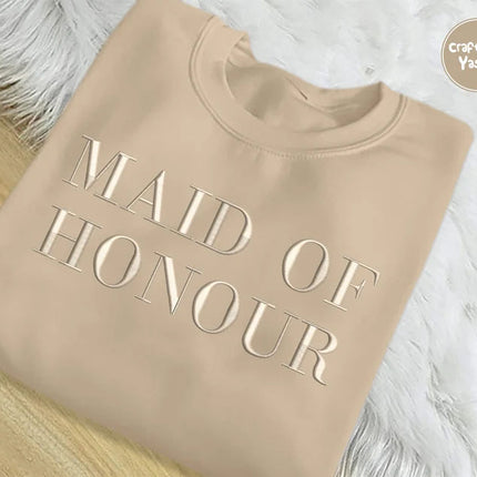 Maid of Honour Embroidered Jumper, Hen Party Bridesmaid Matching Sweatshirts, Bridal Shower Wedding Crewneck Sweaters, Gift for Bride Tribe