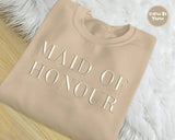 Maid of Honour Embroidered Jumper, Hen Party Bridesmaid Matching Sweatshirts, Bridal Shower Wedding Crewneck Sweaters, Gift for Bride Tribe