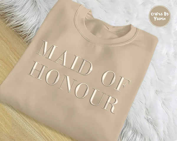 Maid of Honour Embroidered Jumper, Hen Party Bridesmaid Matching Sweatshirts, Bridal Shower Wedding Crewneck Sweaters, Gift for Bride Tribe