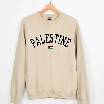 Palestine Sweater, Palestine Flag Printed Crewneck Sweatshirt, Support Palestine Freedom Gaza Protest Top, Palestinian Shirt, Comfy Jumper