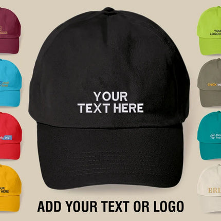 Personalised Embroidered Cap, Custom Baseball Sportswear Cap, Cotton Twill Vintage Mens Hat, Beach Embroidered Cap Bridal Party Babe Dad Hat