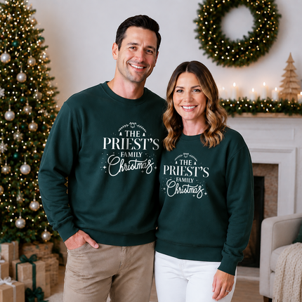 Custom Family Matching Sweater, Personalised Family Name Printed Sweatshirts, Christmas Theme Matching Crewneck Jumper, Unique Family Gifts