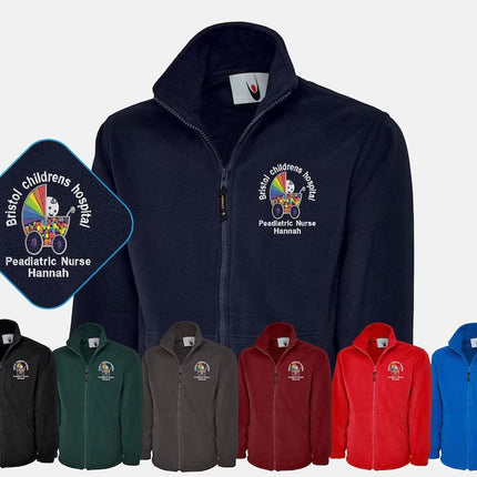 Embroidered Nurse Fleece Jacket, Custom Name Nurse Medical Jacket Uniform, Medical Healthcare Peadiatric Department Childrens Nurse Jacket