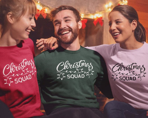 Christmas Squad Matching Sweatshirt, Family Christmas Printed Sweater, Christmas Tribe Matching Sweatshirt, Christmas Evening Friends Outfit