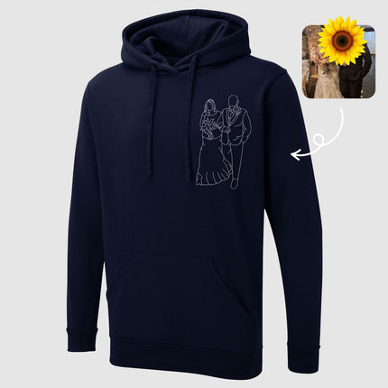 Custom Photo Hoodie, Embroidered Dog Outline Sketch on Jumper, Personalised Pet Portrait From Picture Sweatshirt, Dog Mom Hoody, Couple Gift