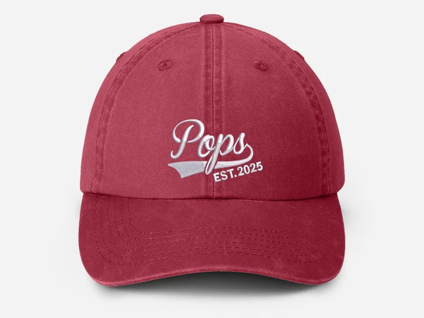 Custom Pop Embroidered Hat, Personalized Est. Year Baseball Cap, Vintage Grandpa Hat, Pop Hat for Grandfather, Best Dad Birthday Gifts