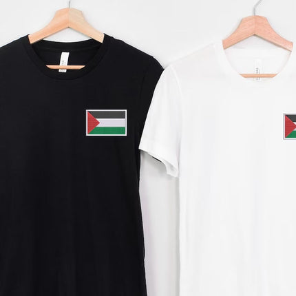 Palestine Flag Shirt, Embroidered Monogramed Flag Palestine Tshirt, Support Palestine Protest Adult Kids Tee, Save Gaza Free Palestine Top
