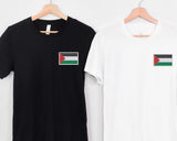 Palestine Flag Shirt, Embroidered Monogramed Flag Palestine Tshirt, Support Palestine Protest Adult Kids Tee, Save Gaza Free Palestine Top