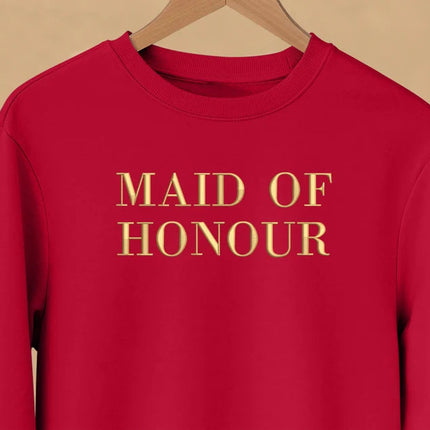 Maid of Honour Embroidered Jumper, Hen Party Bridesmaid Matching Sweatshirts, Bridal Shower Wedding Crewneck Sweaters, Gift for Bride Tribe