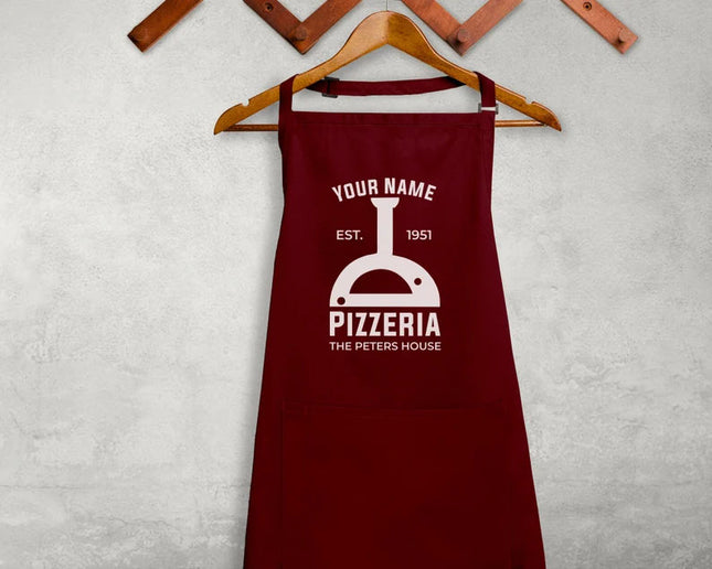 Custom Pizza Apron, Pizza Baking Personalized Apron With Name Unisex Printed Apron, Pizza Oven Cooking Chef With Pen Pocket BBQ Baking Apron