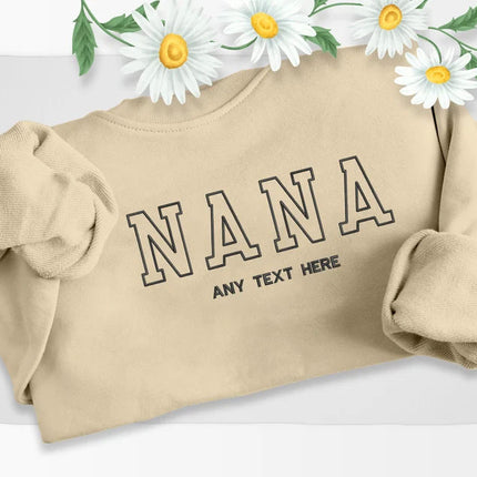 Embroidered Nana Sweatshirt, Custom Kids Name Matching Sweater, Personalised Name Crewneck Jumper, Grandma Sweatshirt, Nana Birthday Gifts