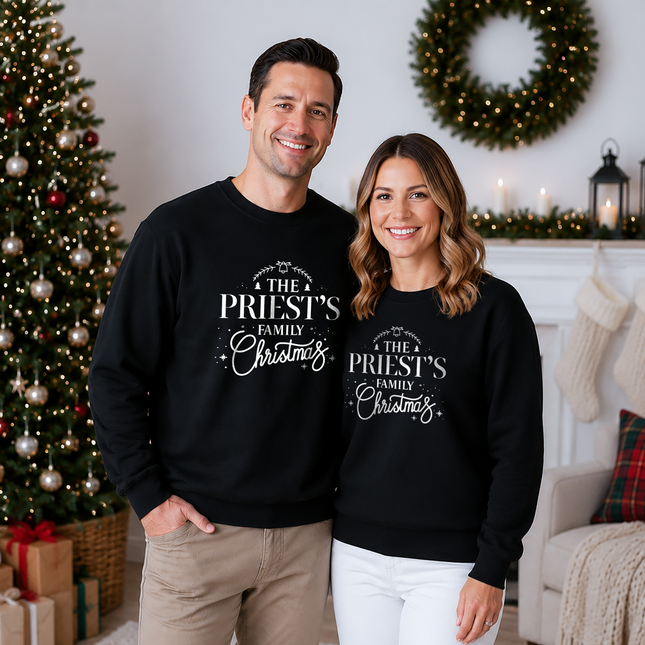 Custom Family Matching Sweater, Personalised Family Name Printed Sweatshirts, Christmas Theme Matching Crewneck Jumper, Unique Family Gifts