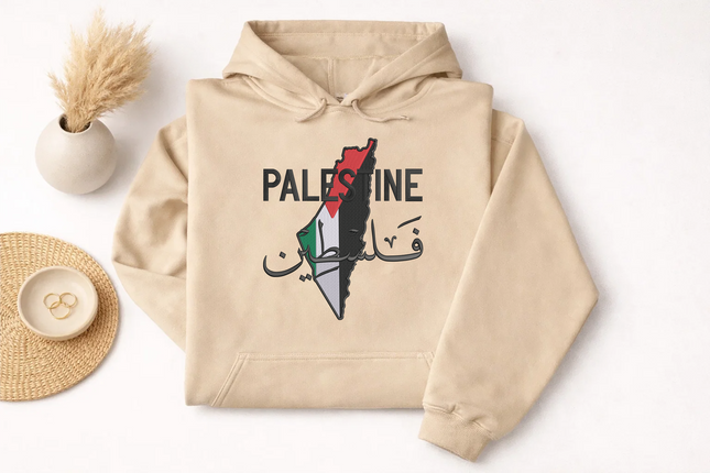 Palestine Arabic Calligraphy Name Pullover Jumper, Adults Sizes Unisex Sweater
