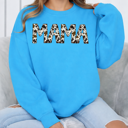 MAMA Sweatshirt, Buffalo Plaid Cow Print Word Mama Design Crewneck Jumper, Comfort Colors Women Sweatshirt, Mothers Day Gift,