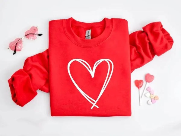 Valentines Day Heart Sweatshirt, Valentines Heart Printed Sweatshirt for Women, Teachers Valentines Day Love Heart Jumper, Valentines Gifts