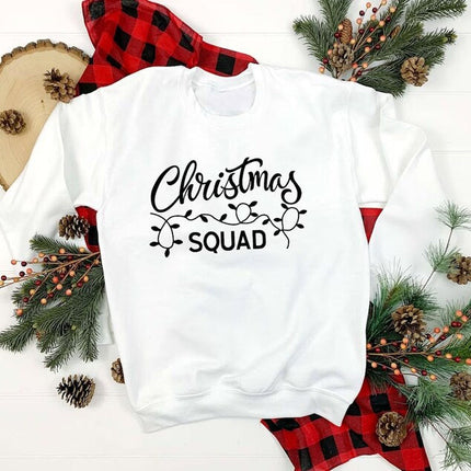 Christmas Squad Matching Sweatshirt, Family Christmas Printed Sweater, Christmas Tribe Matching Sweatshirt, Christmas Evening Friends Outfit