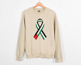 Freedom Palestine Sweatshirt, Palestine Flag Ribbon Sweater, Tribute To Palestine Muslims Jumper, Free Gaza Solidarity Protest Adult Shirts