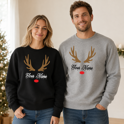 Custom Christmas Sweatshirt, Personalised Name Family Matching Sweater, Christmas Monogram Printed Jumper, Christmas Eve Party Comfy Outfits
