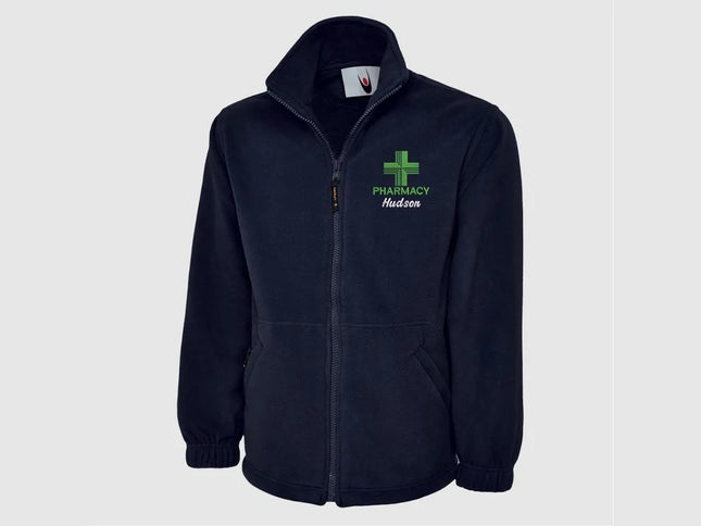 Personalised Pharmacy Fleece Jacket, Embroidered Pharmacist Monogram Fleece, Custom Name Medical Uniform, Workwear Gifts, Pharmacist Gifts