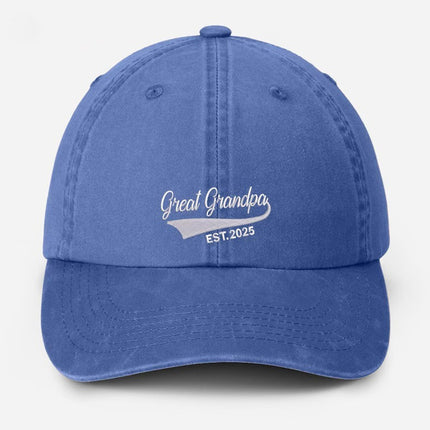 Personalised Great Grandpa Hat, Custom Embroidered Grandpa Hats, New Grandpa Hats