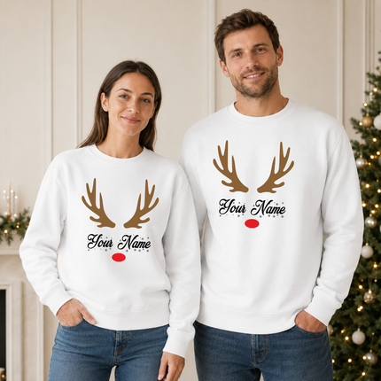Custom Christmas Sweatshirt, Personalised Name Family Matching Sweater, Christmas Monogram Printed Jumper, Christmas Eve Party Comfy Outfits