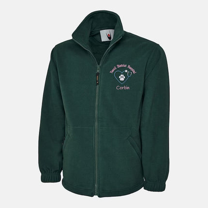 Custom Veterinary Doctors Nurse Fleece Jacket, Embroidered Name Hospital Medical Monogram Full Zip Jacket, Healthcare Worker Doctors Gifts